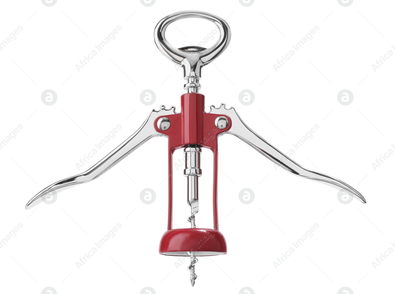 Photo of One wing corkscrew isolated on white. Kitchen utensil