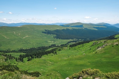 Picturesque view of beautiful mountains on sunny day