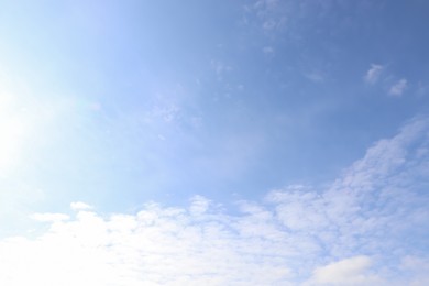 Beautiful blue sky with white clouds on sunny day