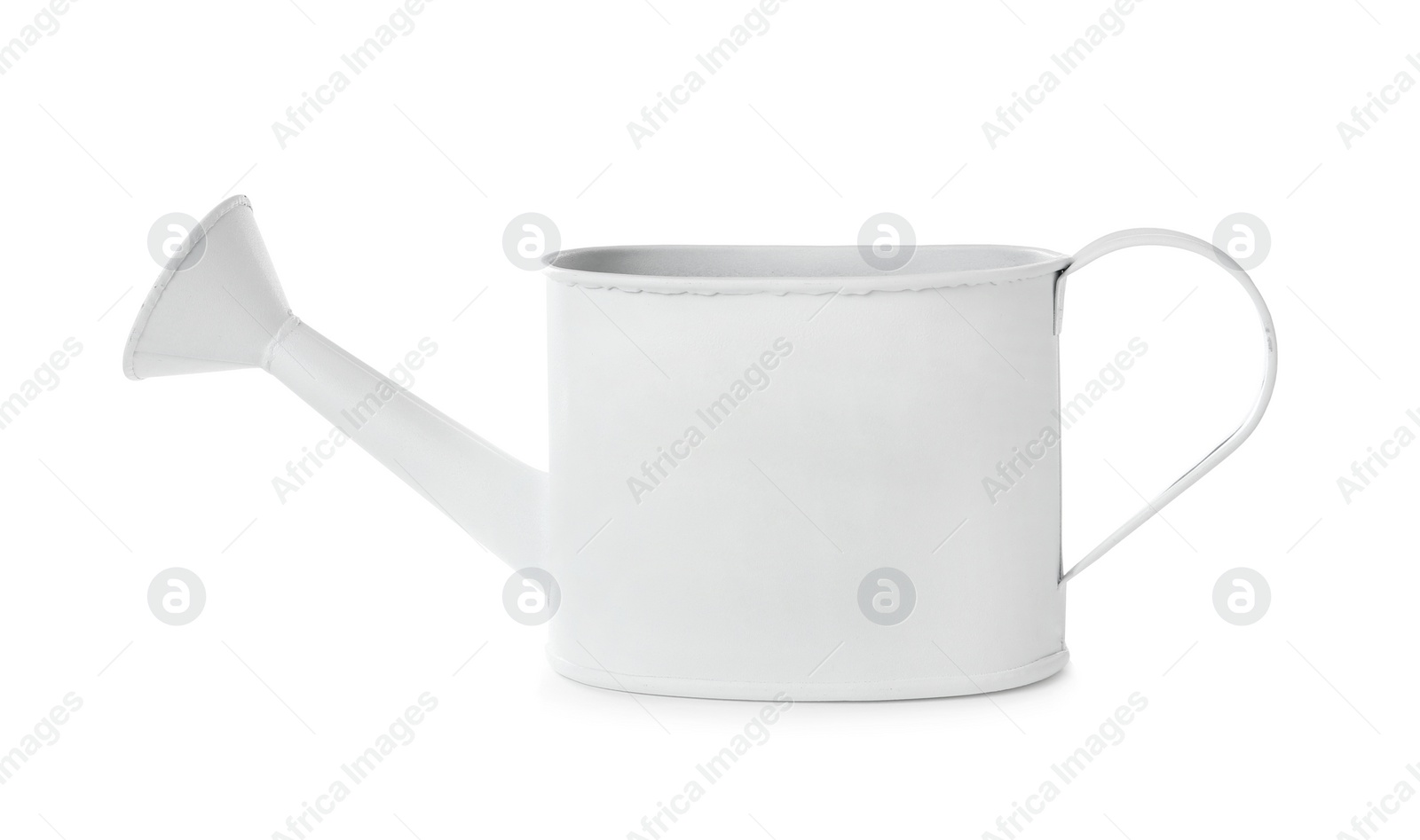 Photo of Beautiful metal watering can isolated on white