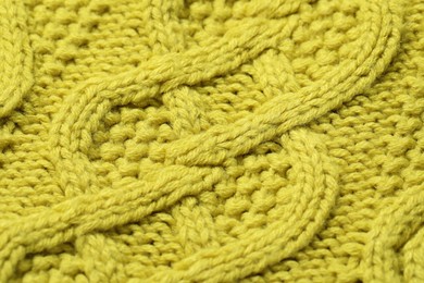 Texture of soft yellow fabric as background, closeup