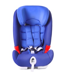 Car safety seat for child on white background