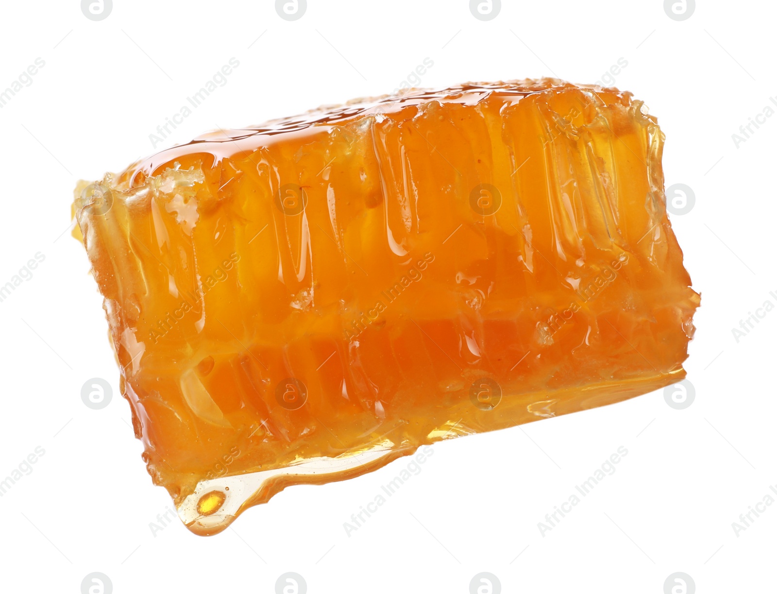 Photo of Natural honeycomb with tasty honey isolated on white