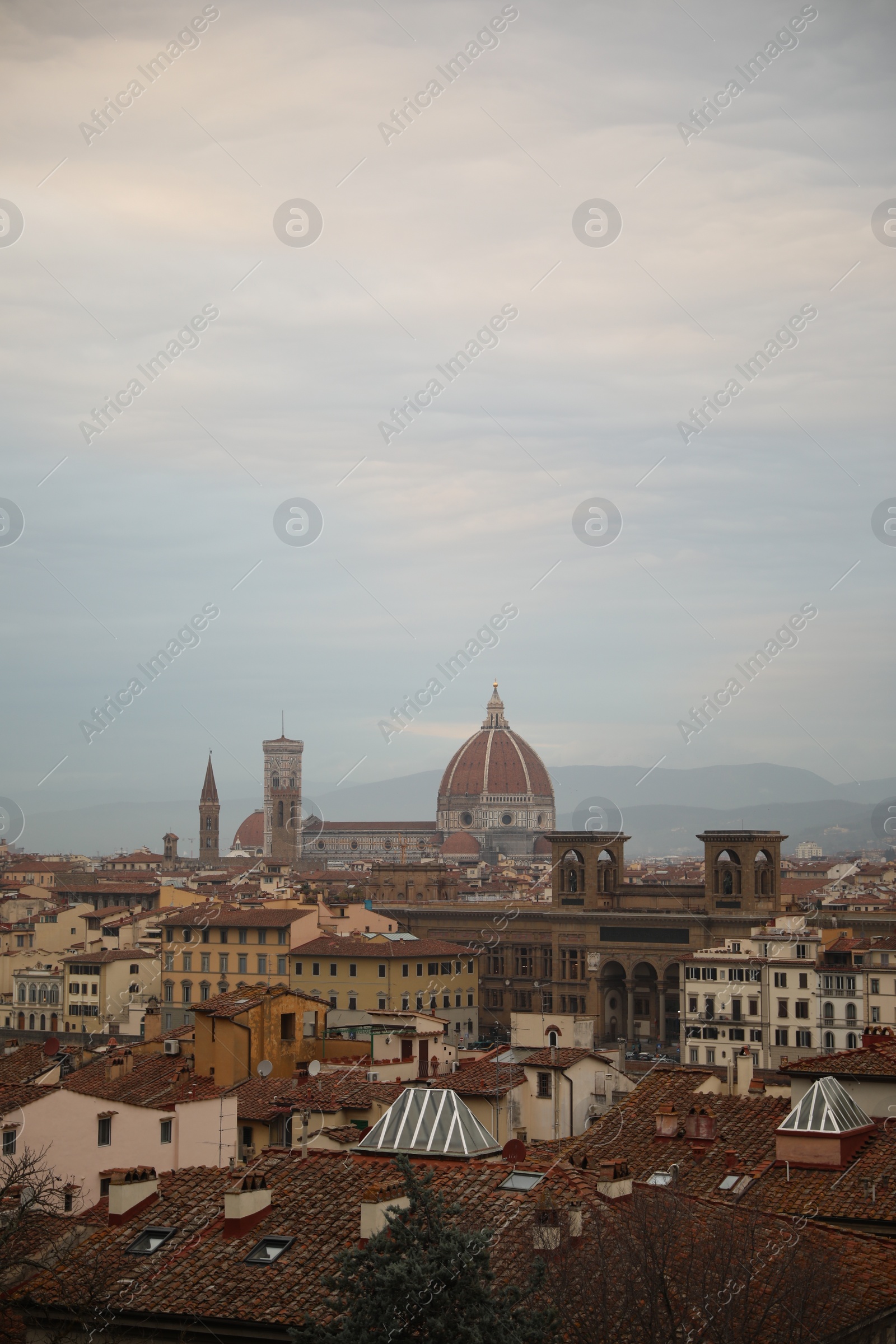 Photo of Florence, Italy - February 8, 2024: Picturesque view of city with beautiful buildings under sky