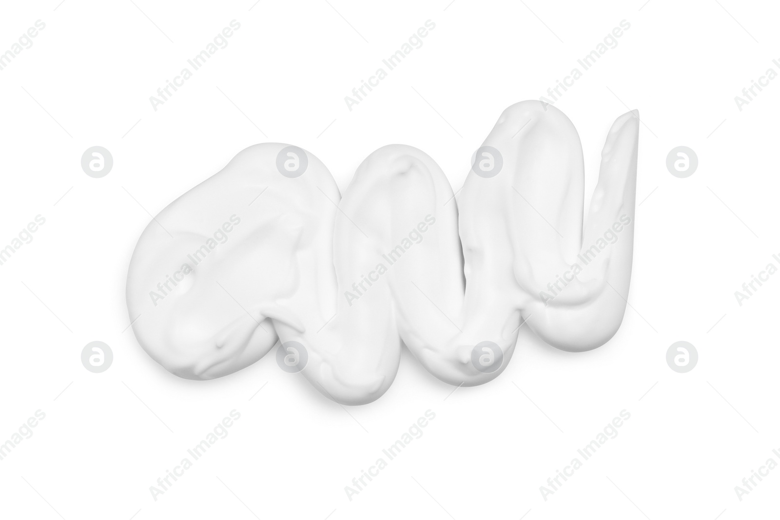 Photo of Smear of shaving foam isolated on white, top view