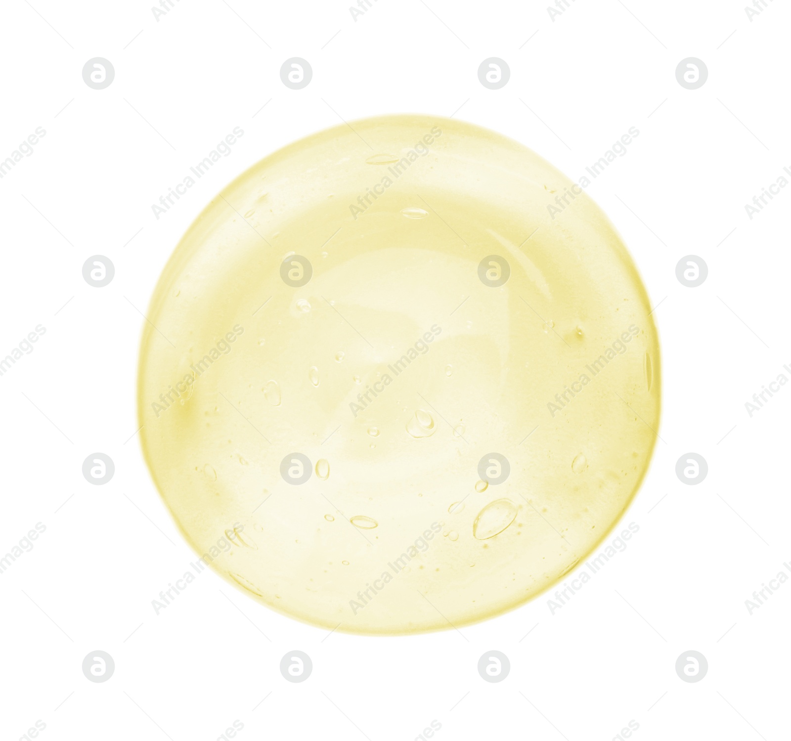 Image of Sample of cosmetic gel isolated on white, top view