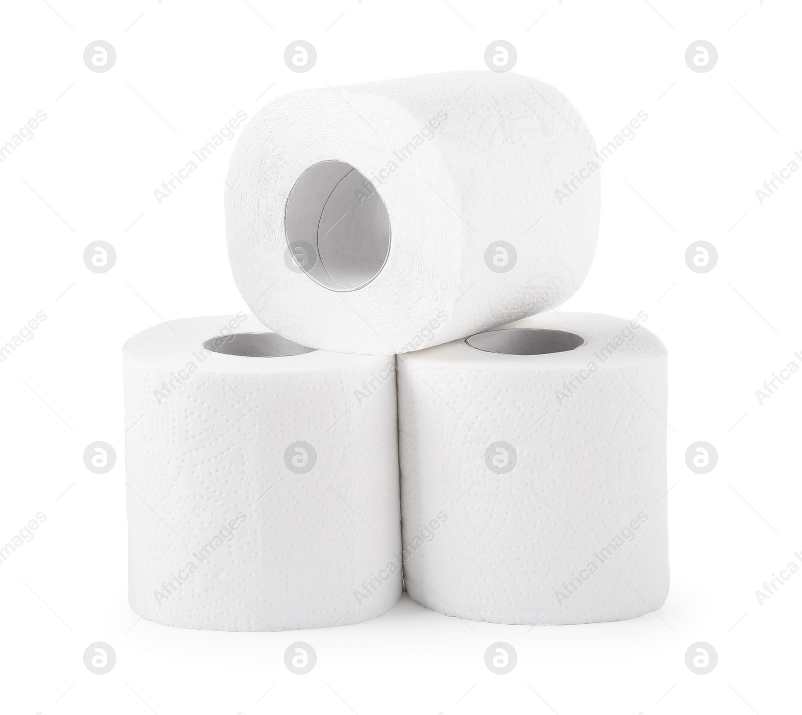 Photo of Soft toilet paper rolls isolated on white