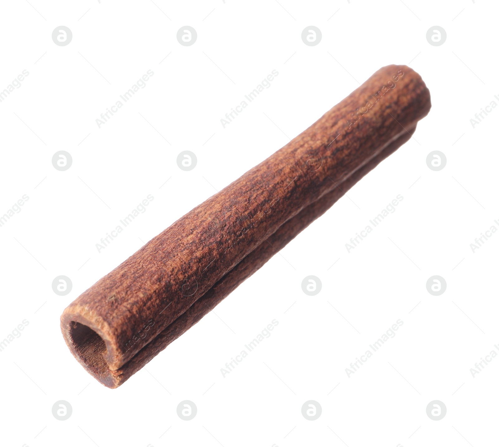 Photo of One aromatic cinnamon stick isolated on white