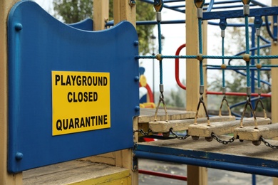 Photo of View of playground closed during COVID-19 quarantine