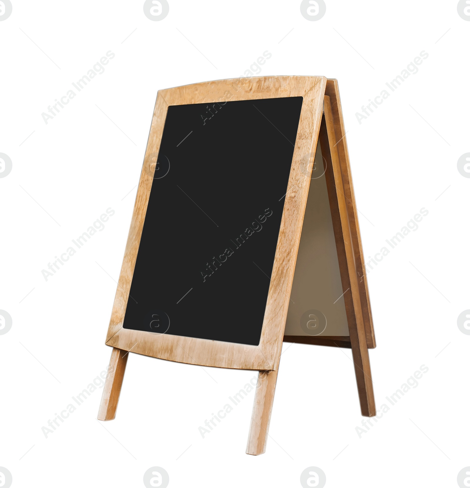 Image of Blank advertising A-board on white background. Mockup for design