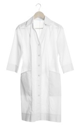 Doctor's gown isolated on white. Medical uniform