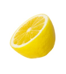 Fresh ripe lemon half isolated on white