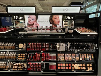 Photo of WARSAW, POLAND - JULY 17, 2022: Cosmetic products on display in Christian Dior retail store