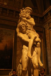 Photo of Rome, Italy - February 3, 2024: Aeneas and Anchises statue by Bernini Gian Lorenzo in Borghese Gallery