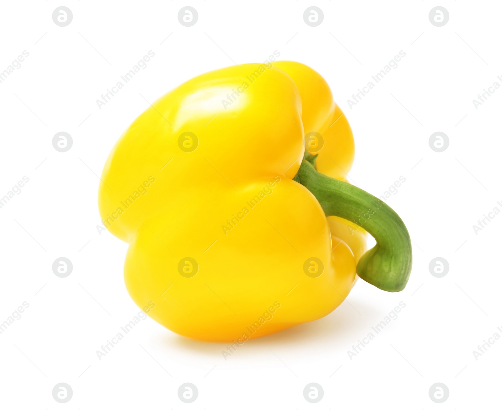 Photo of Ripe yellow bell pepper isolated on white