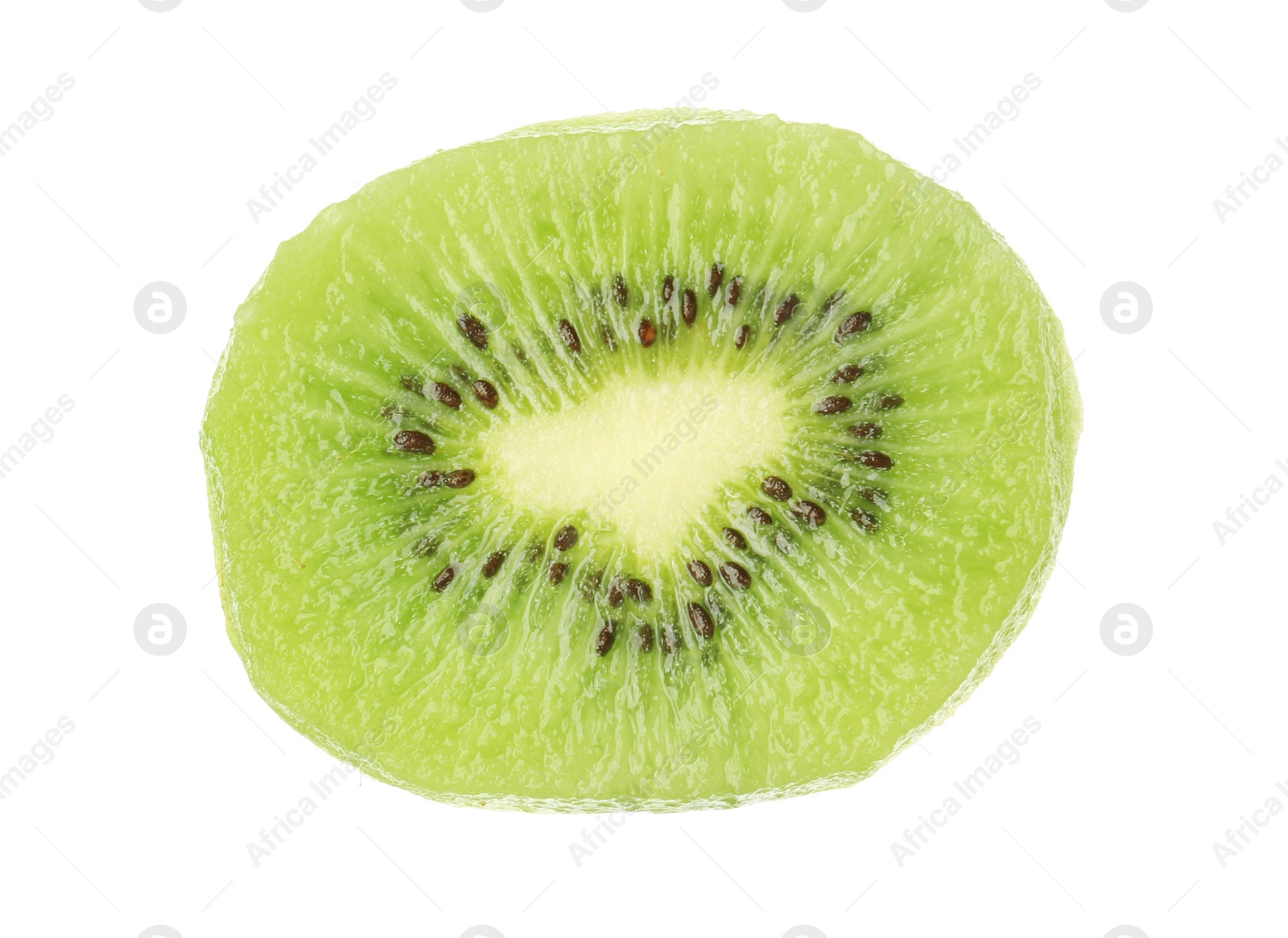 Photo of Slice of fresh kiwi on white background