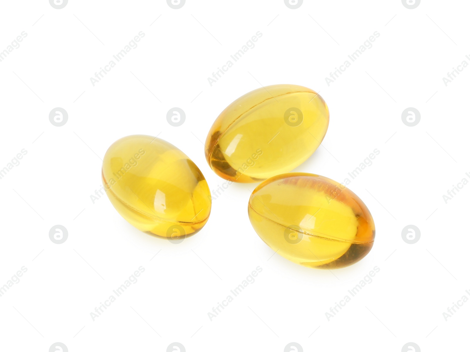 Photo of Vitamin capsules isolated on white. Health supplement