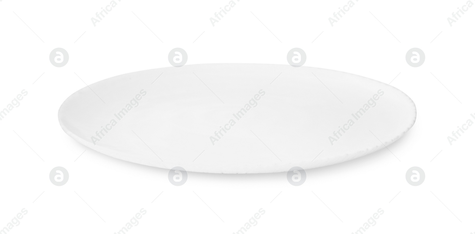 Photo of One ceramic plate isolated on white. Cooking utensil