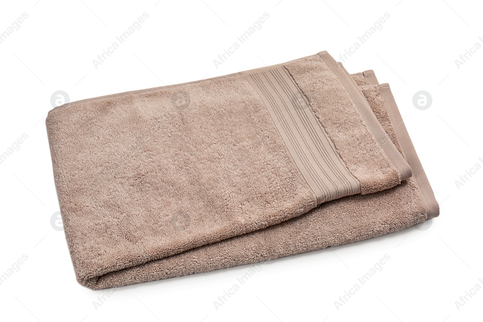 Photo of Clean soft towel on white background