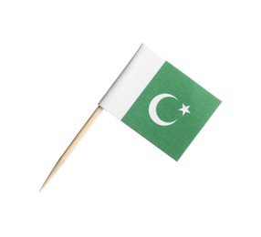 Small paper flag of Pakistan isolated on white