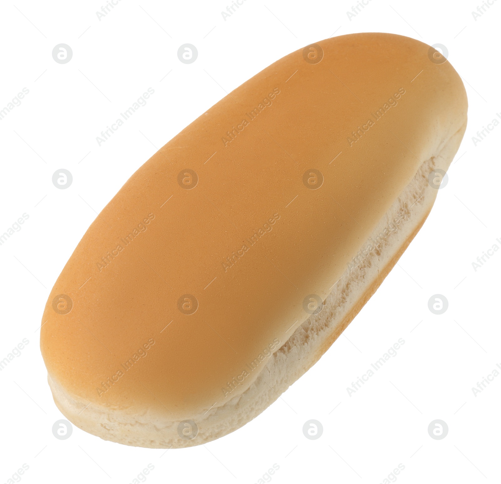 Photo of One fresh hot dog bun isolated on white