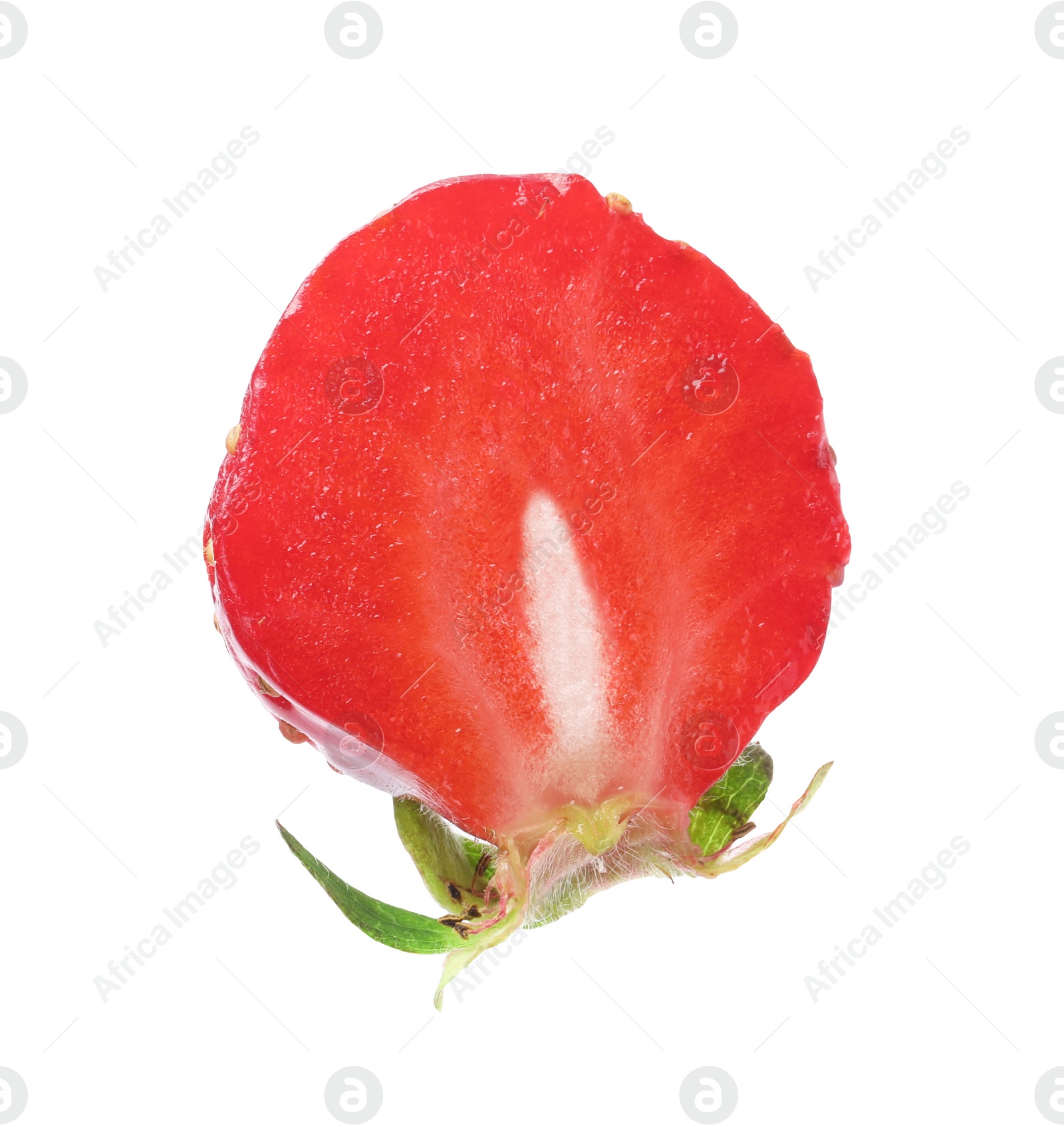 Photo of Piece of delicious ripe strawberry isolated on white