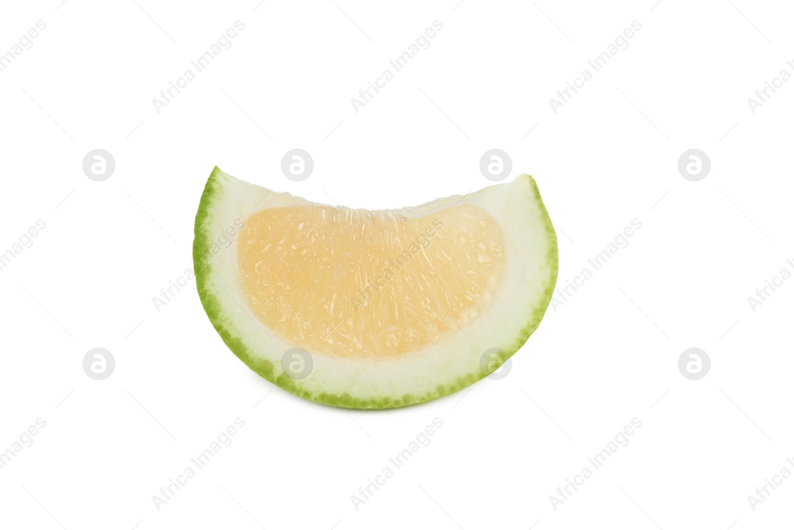 Photo of Slice of fresh ripe sweetie fruit isolated on white