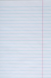 Photo of Lined notebook sheet as background, top view