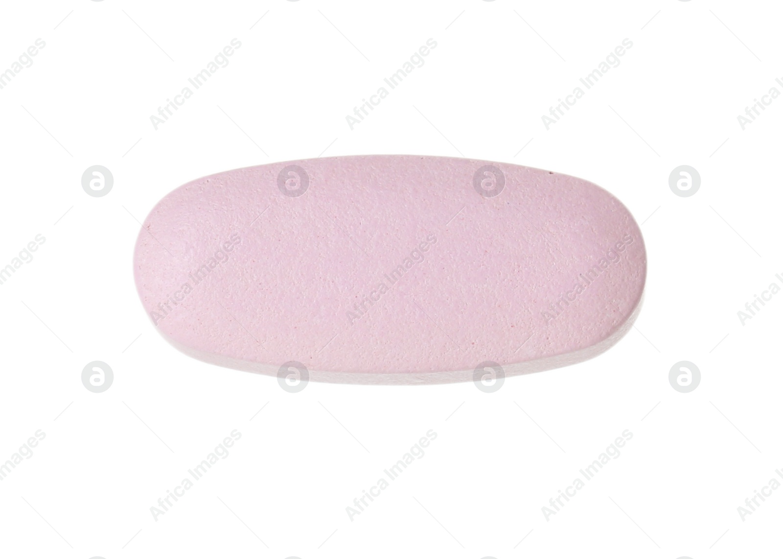 Photo of One vitamin pill isolated on white. Health supplement