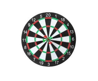 Photo of Dart board with color arrows hitting target