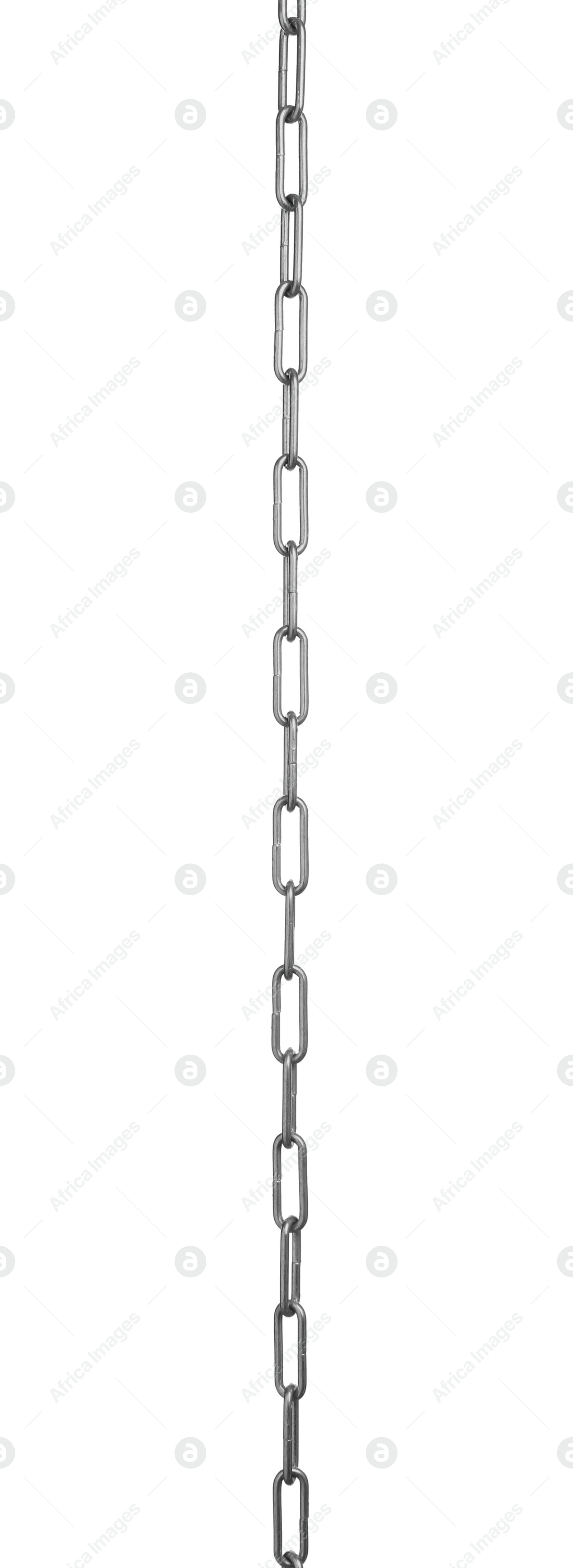 Photo of One common metal chain isolated on white