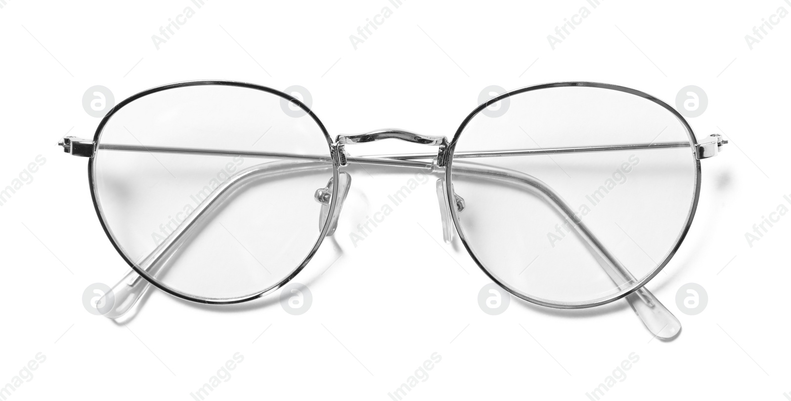 Photo of New modern elegant glasses isolated on white