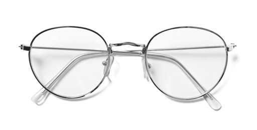 Photo of New modern elegant glasses isolated on white
