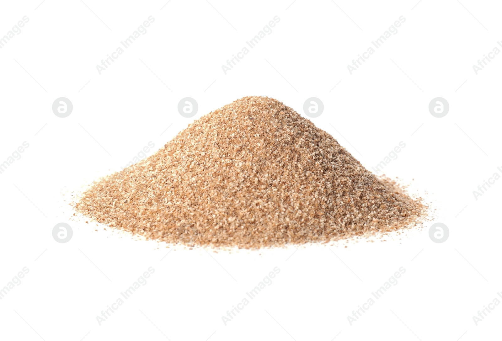 Photo of Pile of buckwheat flour isolated on white