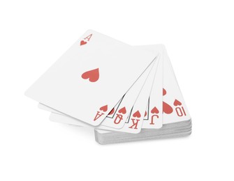 Deck of playing cards isolated on white. Poker game