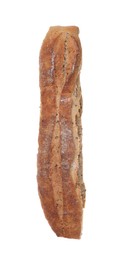 Photo of Tasty buckwheat baguette isolated on white. Fresh bread