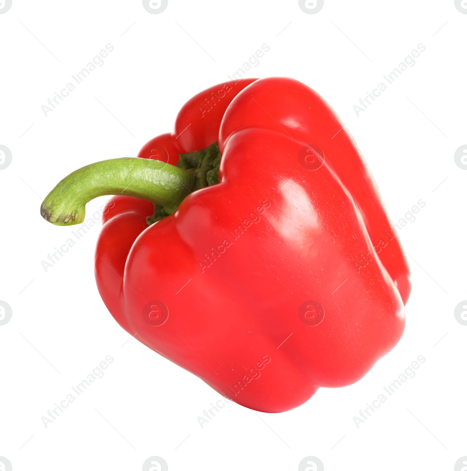 Photo of Tasty ripe red bell pepper on white background