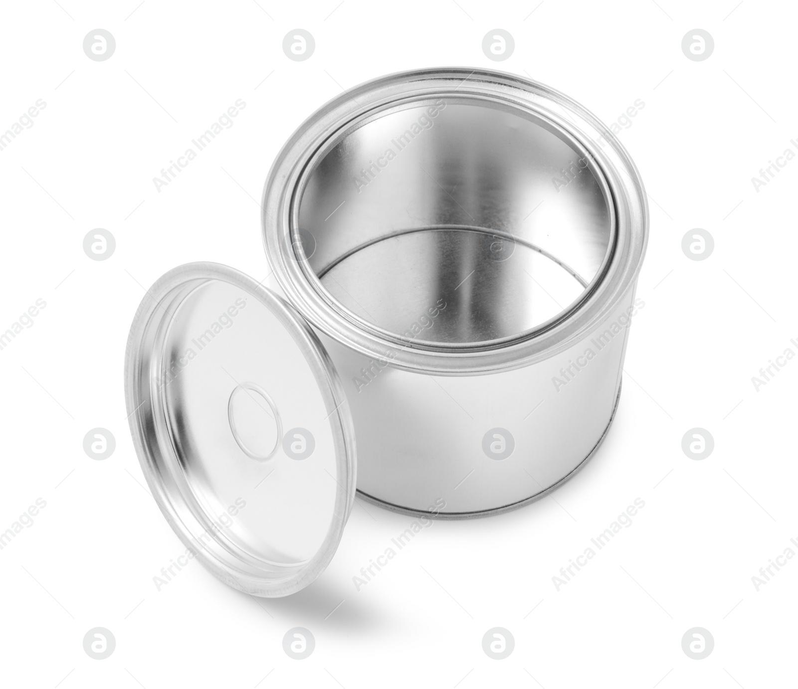Photo of New empty paint can isolated on white