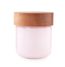 Jar of hand cream on white background