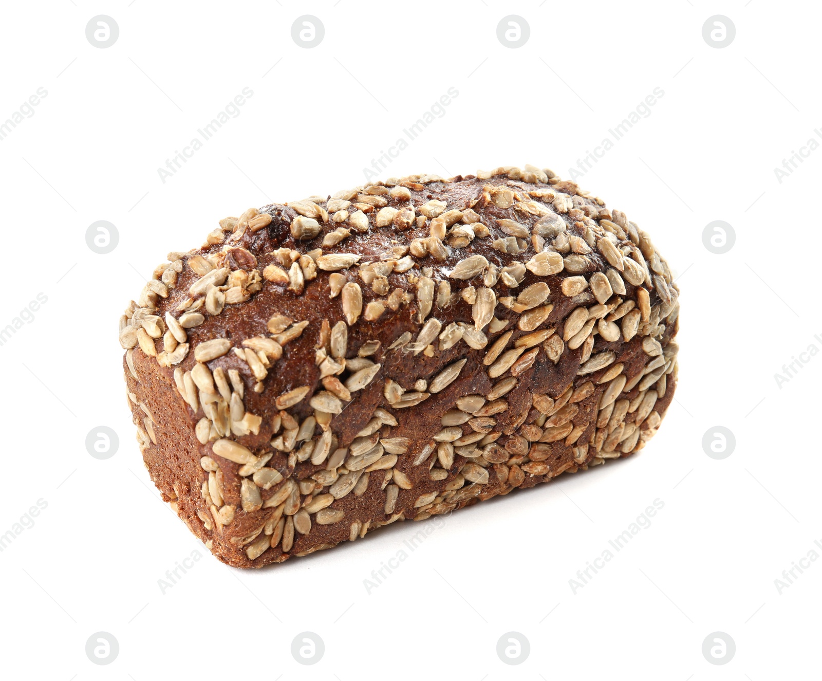 Photo of Rye bread with sunflower seeds isolated on white