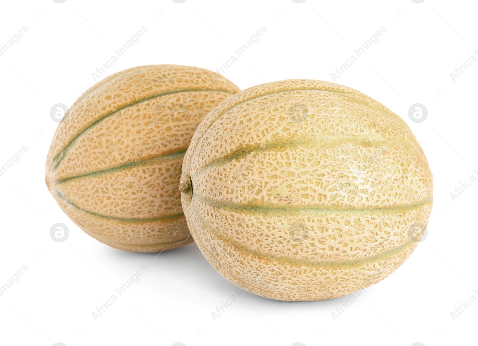 Photo of Tasty fresh ripe melons isolated on white