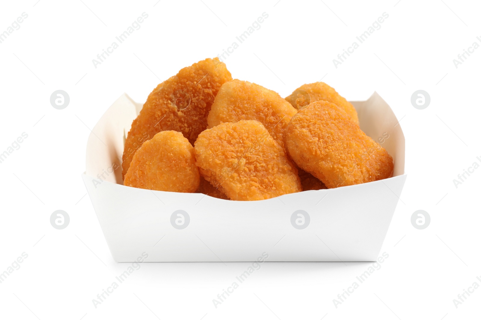 Photo of Delicious fried chicken nuggets isolated on white