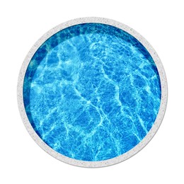 Image of Round swimming pool on white background, top view