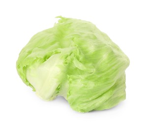 Photo of Fresh green iceberg lettuce isolated on white