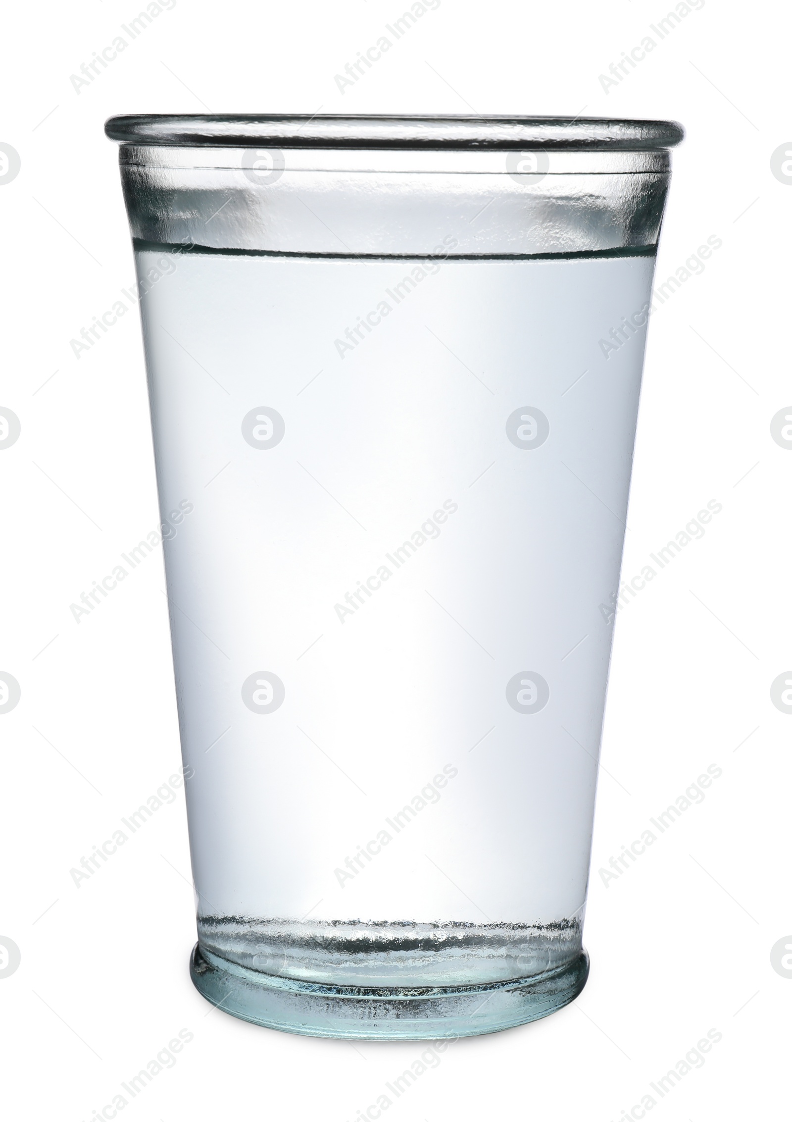Photo of New clean glass with water isolated on white