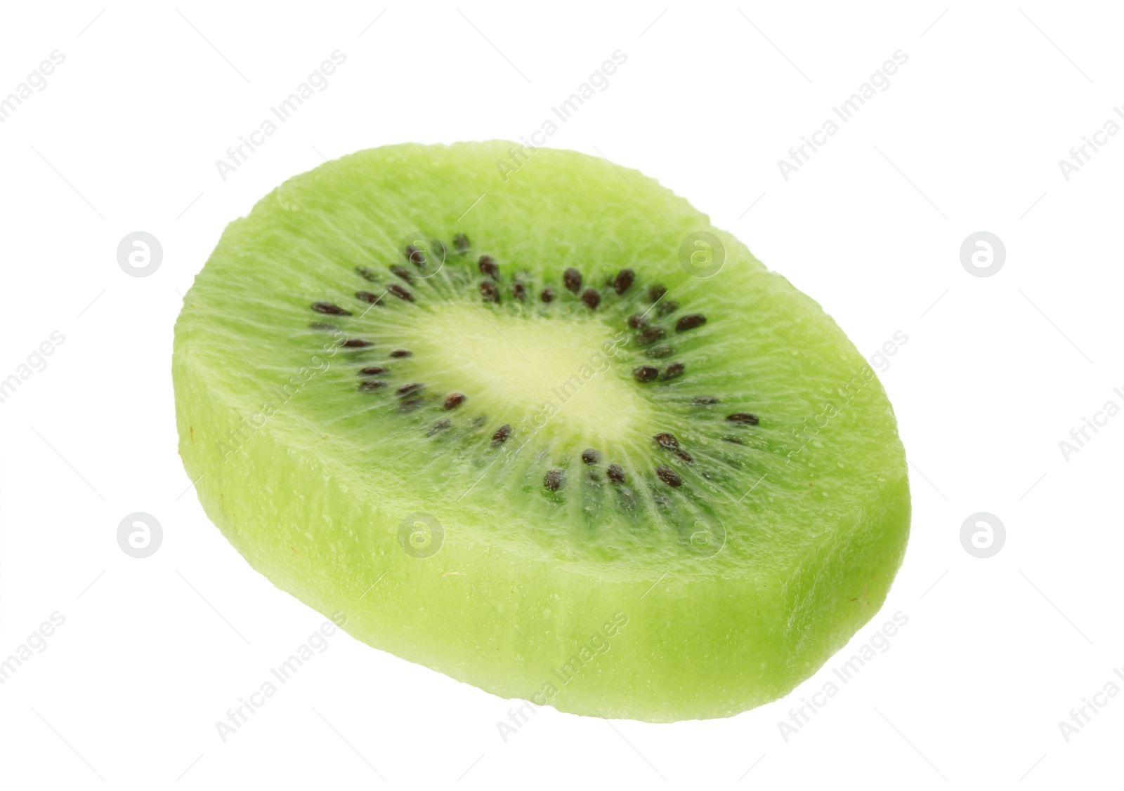 Photo of Slice of fresh kiwi on white background