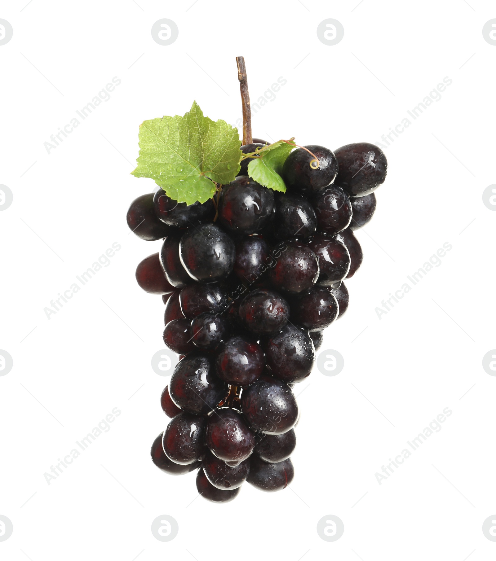 Photo of Bunch of fresh ripe juicy grapes on white background