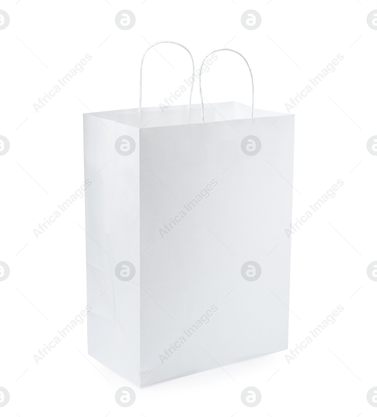 Photo of Empty shopping paper bag isolated on white