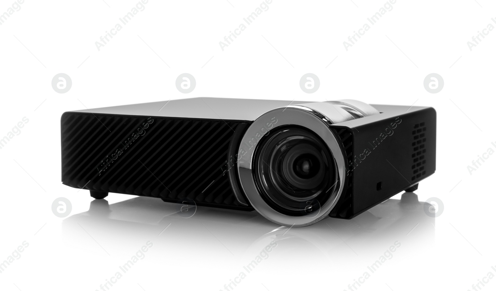 Photo of Modern digital video projector isolated on white