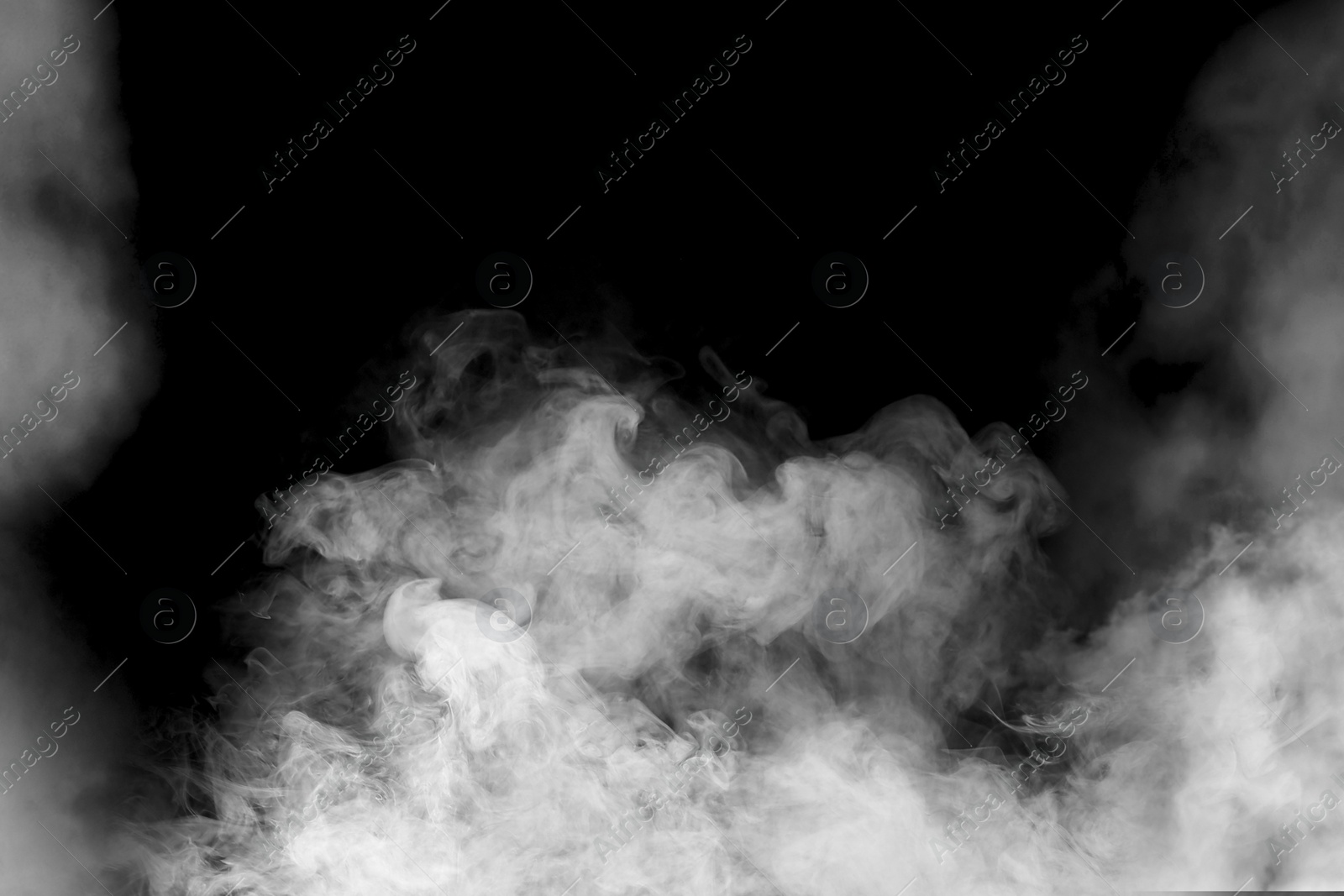 Image of Cloud of white smoke on black background